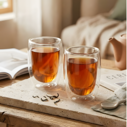 Double Wall Glass Cup 300 ml Set - 2 Pcs